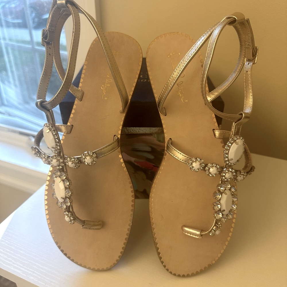 Lilly Pulitzer Katie Bermuda Rhinestone Embellished Sandals